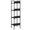 vidaXL Bookshelf 4-Tier Black 35x30x138.5 cm Engineered Wood