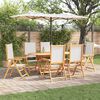 vidaXL Garden Dining Set Folding 7 pcs Cream white Solid acacia wood