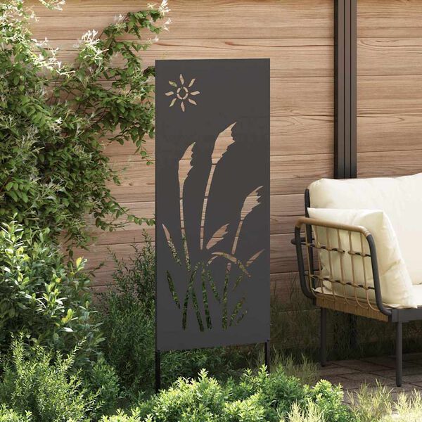 vidaXL Garden Privacy Screen Black 50 x 140 cm Cold-rolled steel