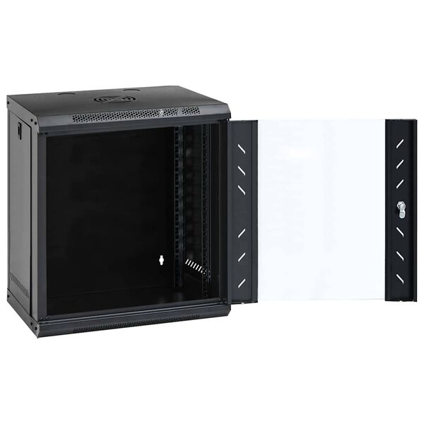 vidaXL Network Cabinet with Storage Black 53 x 45 x 60 cm Steel