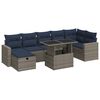 vidaXL 8 Piece Garden Sofa Set with Cushions Grey Poly Rattan Acacia
