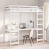 vidaXL Loft Bed Frame White 90 x 200 cm Solid Pine Wood