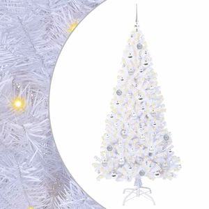 vidaXL Artificial Christmas Tree with Stand White 180 cm PVC and Steel