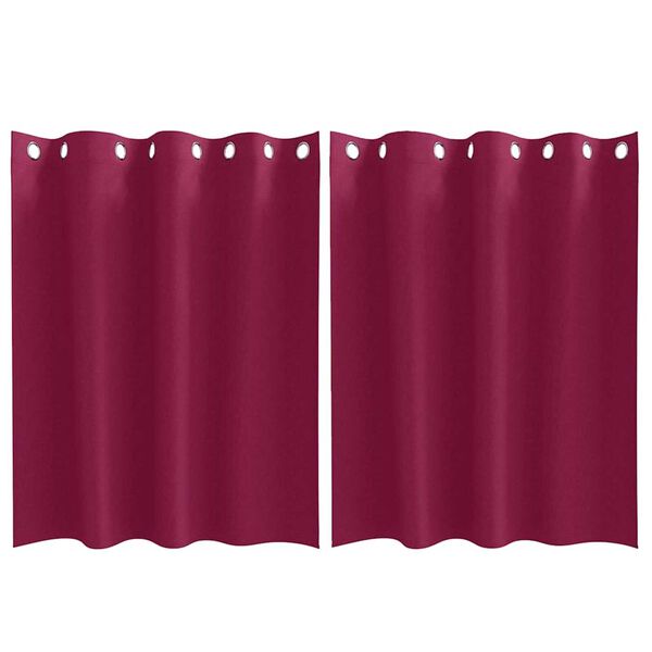 vidaXL Blackout Curtains with Rings 2 pcs Wine Red 140 x 140 cm