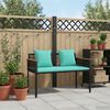 vidaXL Outdoor Bench Black and Turquoise 117 x 54 x 74.5 cm