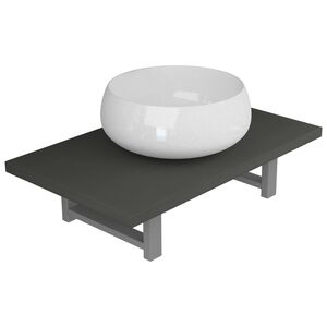 vidaXL Two Piece Bathroom Furniture Set Ceramic Grey