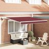 vidaXL Retractable Awning Burgundy 300 x 250 cm Fabric and Aluminium