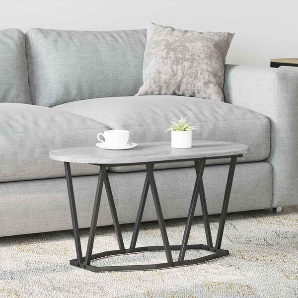 vidaXL Coffee Table Grey 80 x 40 x 40.5 cm Engineered Wood and Metal