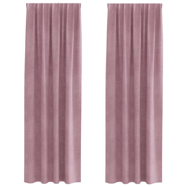 vidaXL Blackout Curtains 2 pcs Dark Pink 140 x 245 cm Velvet