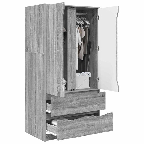 vidaXL Bathroom Cabinet Grey Sonoma 79.5 x 49 x 156 cm Engineered Wood