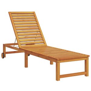 vidaXL Sun Lounger Reclining Brown 53 x 202 x 89cm Solid Acacia wood