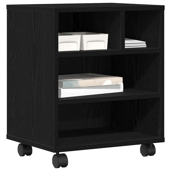 vidaXL Printer Stand Black Oak 41 x 32 x 48 cm Engineered wood