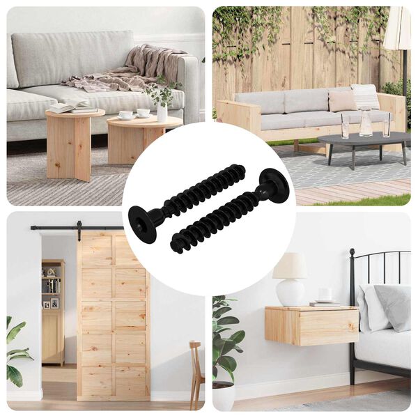 vidaXL Socket Cap Head Screw 2 pcs Black M5 x 40 mm Iron