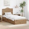 vidaXL Bed Frame with Drawer Artisan Oak 90 x 200 cm Engineered Wood