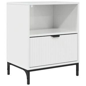 vidaXL Bedside Cabinet with Drawer High gloss white 49 x 36 x 61 cm