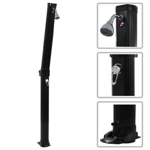 vidaXL Foldable Solar Shower Black 214 cm 23 L