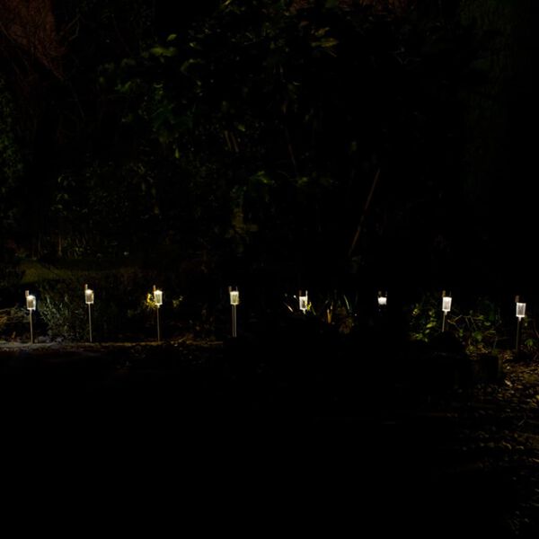 Luxform Solar Post Lights Siena 8 pcs Silver 46846