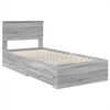 vidaXL Bed Frame Grey Sonoma and Silver 75 x 190 cm Engineered Wood