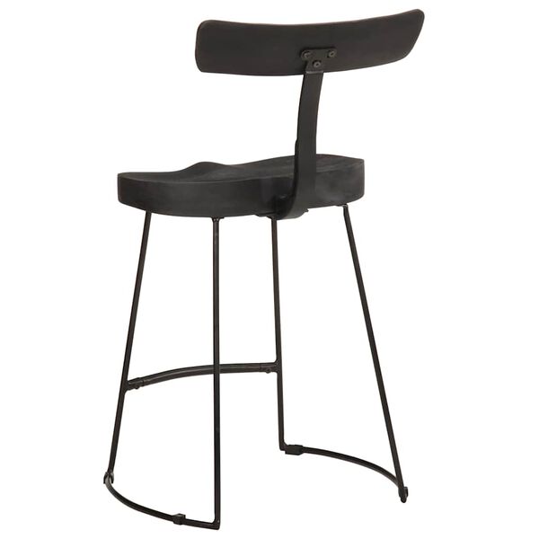 vidaXL Bar Stools 2 pcs Black 49x43x79 cm Solid Wood Mango