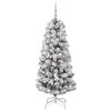 vidaXL Artificial Hinged Christmas Tree Green and White 150 cm