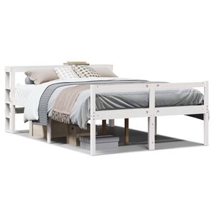 vidaXL Senior Bed with Headboard without Mattress White 160x200 cm