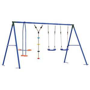 vidaXL Outdoor Swing Set Multicolour Steel and PE