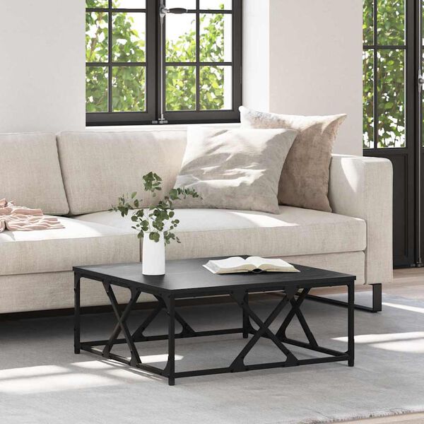 vidaXL Coffee Table Black Oak 70 x 70 x 30 cm Engineered Wood