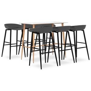 vidaXL 7 Piece Bar Set White and Grey