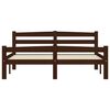 vidaXL Bed Frame without Mattress Dark Brown Solid Pinewood 140x200 cm (322085+2x321988)