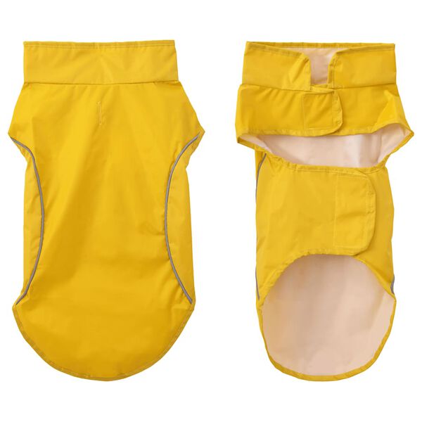 vidaXL Dog Raincoat with Reflective Strips Polyester Yellow XXS