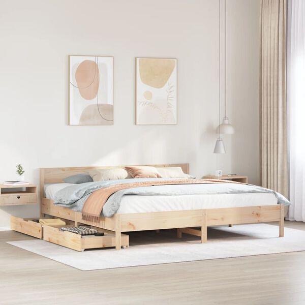 vidaXL Bed Frame without Mattress 200x200 cm Solid Wood Pine