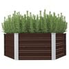 vidaXL Raised Garden Bed Brown 129x129x45 cm Galvanised Steel