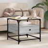 vidaXL Coffee Table with Glass Top Grey Sonoma 50x50x45 cm Steel