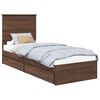 vidaXL Storage Bed with Drawer Brown Oak 75 x 190 cm Engineered Wood