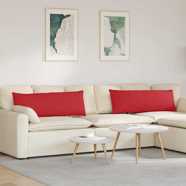 vidaXL Sofa Pillows 2 pcs Red 120 x 40 cm Fabric