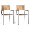 vidaXL Garden Chair 2 pcs Solid Teak Wood and Stainless Steel