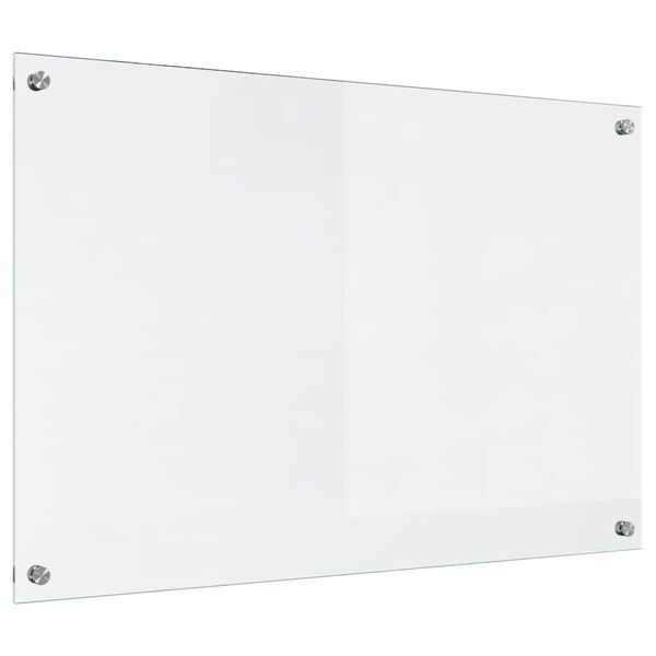 vidaXL Kitchen Backsplash Transparent 90 x 60 cm Tempered Glass