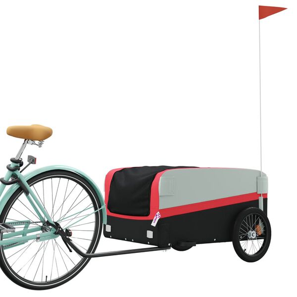 vidaXL Bike Trailer Black and Red 45 kg Iron