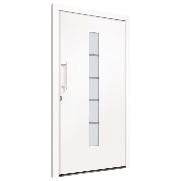 vidaXL Front Door Aluminium and PVC White 110x210 cm