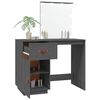 vidaXL Dressing Table with LED Grey 95x50x133.5 cm Solid Wood Pine