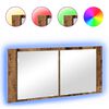 vidaXL LED Mirror Cabinet Old Wood 100 x 12 x 45 cm Engineered Wood