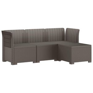 vidaXL 4-Seater Garden Sofa Rattan Look PP Light Grey