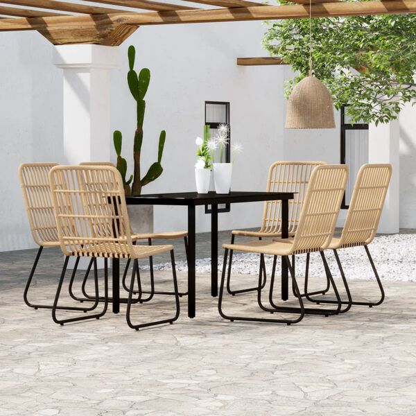 vidaXL 7 Piece Garden Dining Set Oak