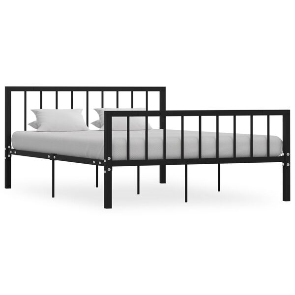 284571 vidaXL Bed Frame without Mattress Black Metal 140x200 cm