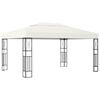 vidaXL Gazebo with LED String Lights 3x4 m Cream Fabric