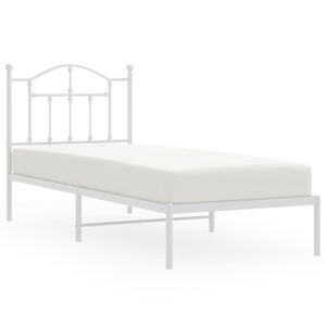 vidaXL Metal Bed Frame without Mattress with Headboard White 80x200cm