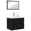 vidaXL Bathroom Furniture Set 3 pcs Black Oak Engineered Wood