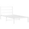 vidaXL Metal Bed Frame without Mattress with Headboard White 100x190cm