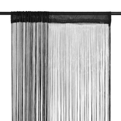 vidaXL String Curtains 2 pcs 140x250 cm Black