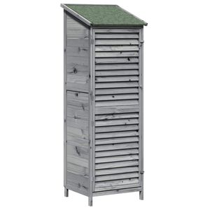 vidaXL Garden Shed with Roof Grey 59 x 56 x 176 cm Solid Fir Wood